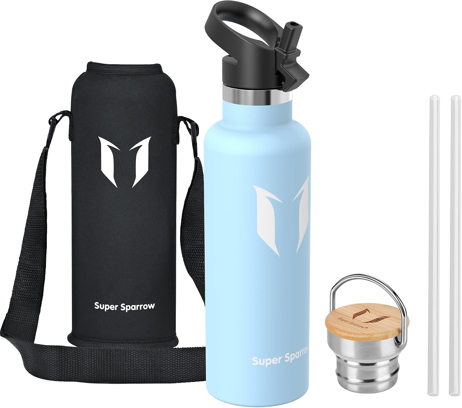 Detalle de Super Sparrow Borraccia Termica 750 ml – Borraccia senza perdite, BPA-free, con 2 tappi