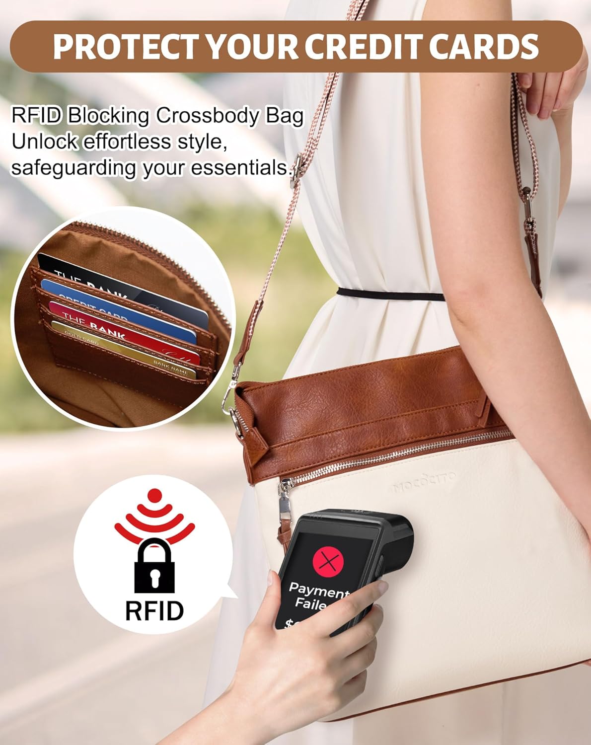 Thumbnail 4 de MOCOCITO Umhängetasche Damen – Veganes Leder, vielseitig einsetzbare Crossbody mit RFID-Schutz