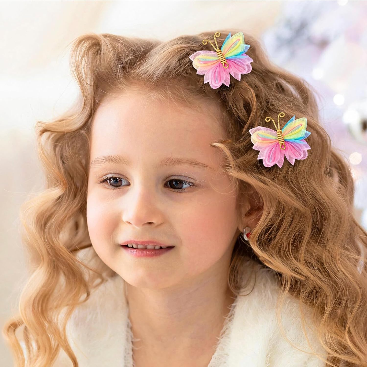Detalle de Paderison Mini Butterfly Hair Clips, Purple Rhinestone Accents, 0.78-Inch