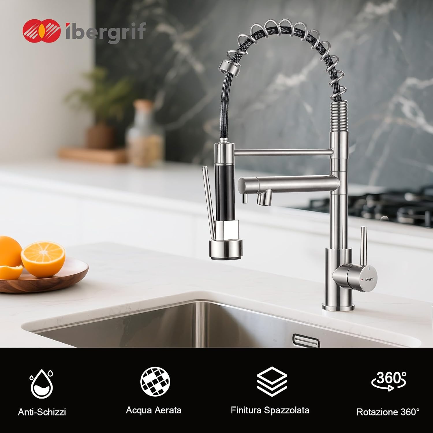 Thumbnail 5 de Ibergrif M22144A miscelatore cucina 360°
