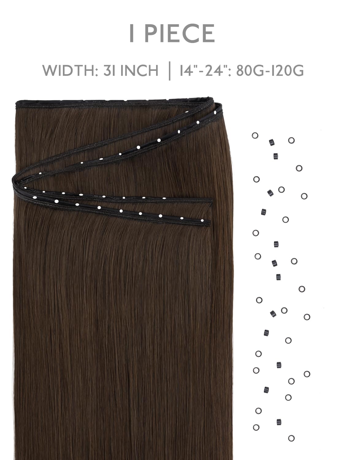 Detalle 2 de WENNALIFE WEDGeHoSI#4-18 Butterfly Weft Hair Extensions, 18-Inch Remy Hair