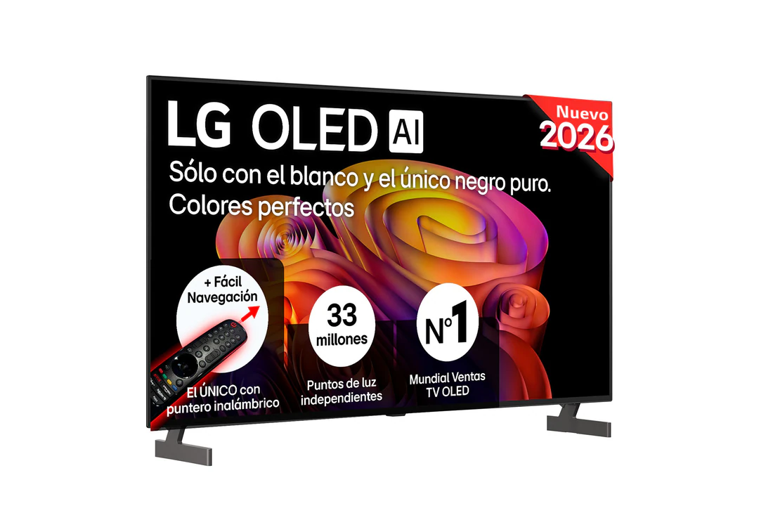 Detalle de LG OLED55B6ELC: Smart TV OLED AI de 55'' (2026) con webOS 26 IA y Copilot
