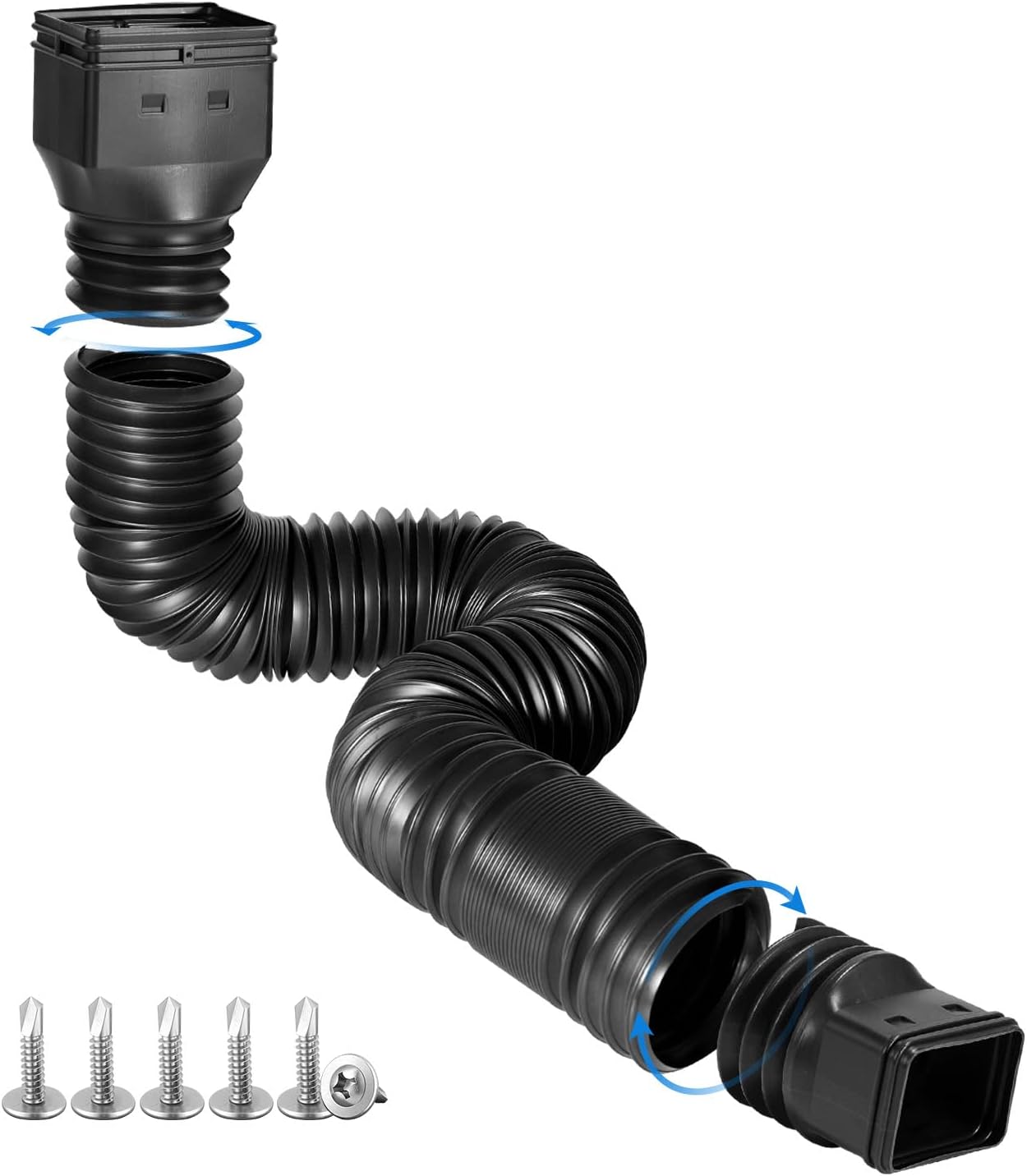 Detalle de plusgutter Black Flexible Downspout Extension, Adjustable from 21 to 68 Inches