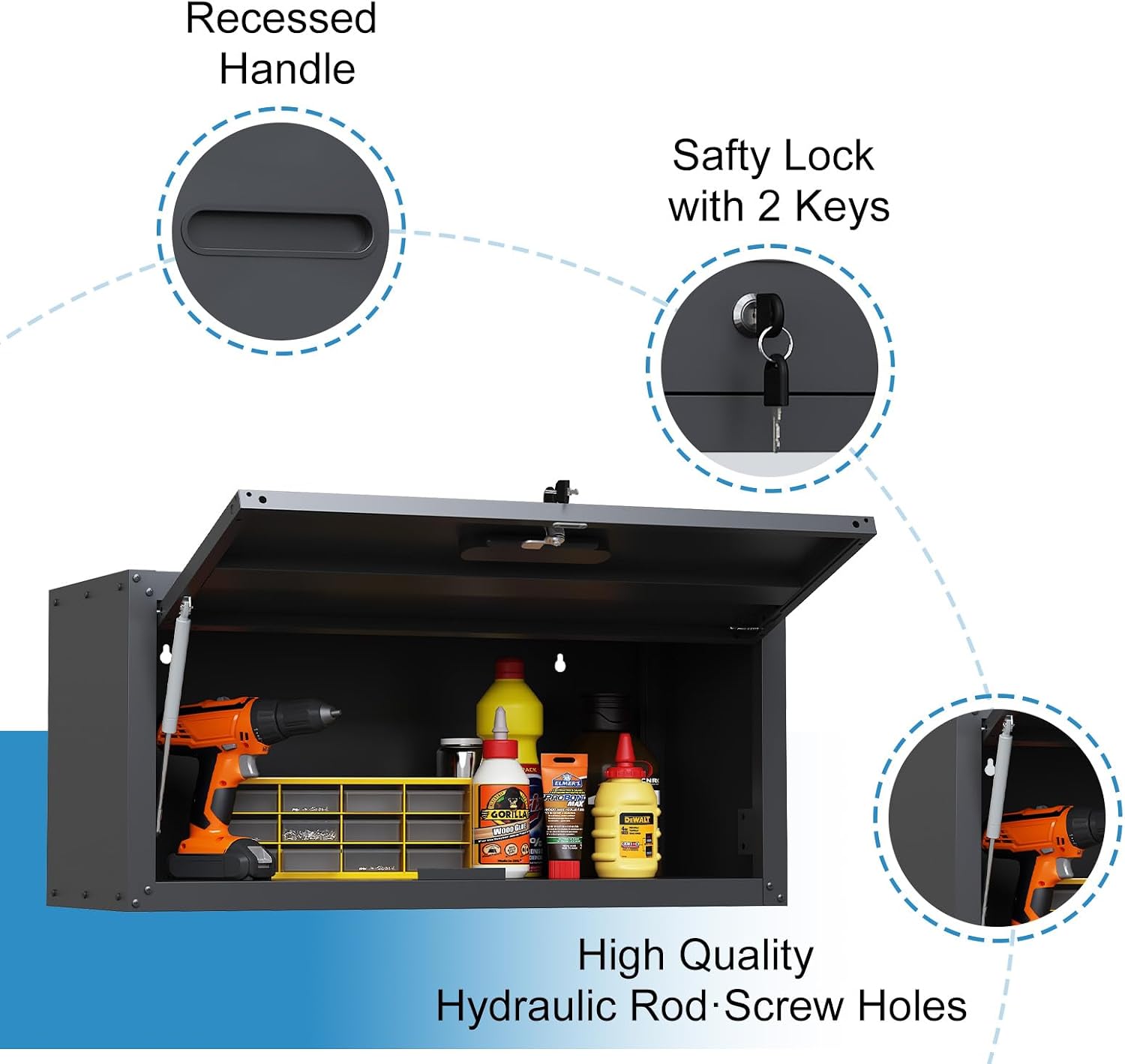 Thumbnail 4 de FLIXELIO YZJ-BTC-B01 Steel Wall Cabinet with Lockable Flip-Up Door
