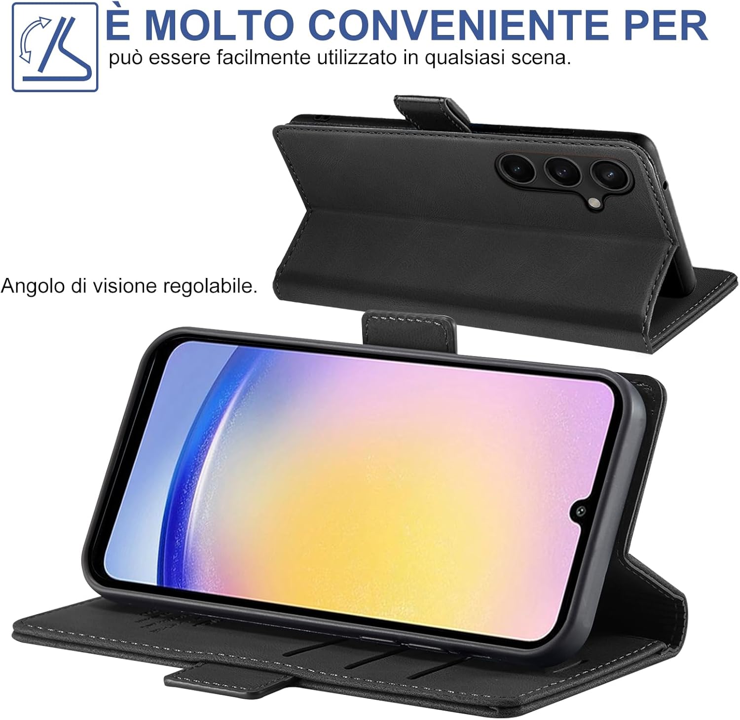 Thumbnail 4 de Giyer Cover per Samsung Galaxy A26 5G – Custodia con Vetro Temperato, Portafoglio RFID e Supporto Flip