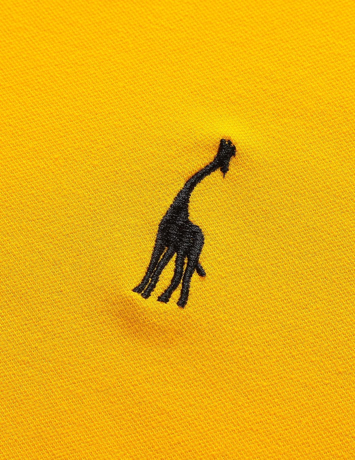 Detalle de GNRSPTY Herren Polohemd Kurzarm mit Giraffen-Stickerei, Einfarbig, Größen M–3XL