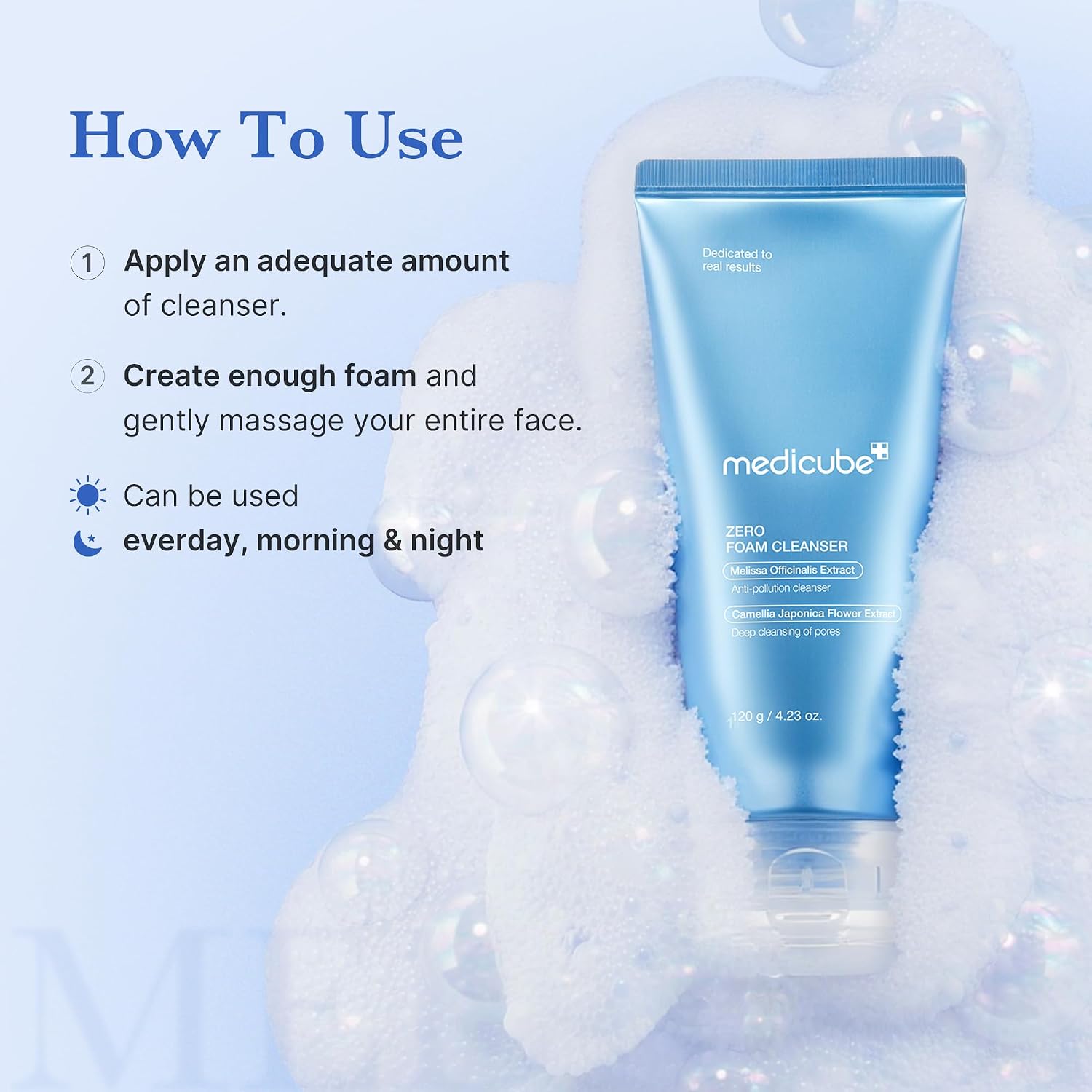 Detalle de medicube Zero Foam Cleanser 120 g – milde Reinigung in Schaumform