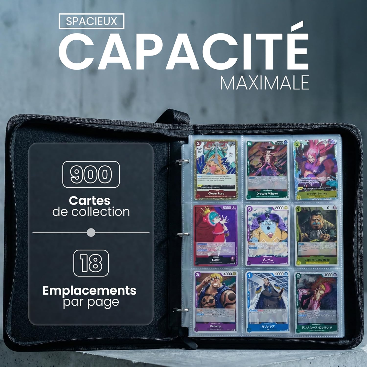 Thumbnail 4 de DISTOCK Classeur cartes Pokémon grand format jusqu’à 900 cartes, 50 feuilles et couverture en cuir imperméable