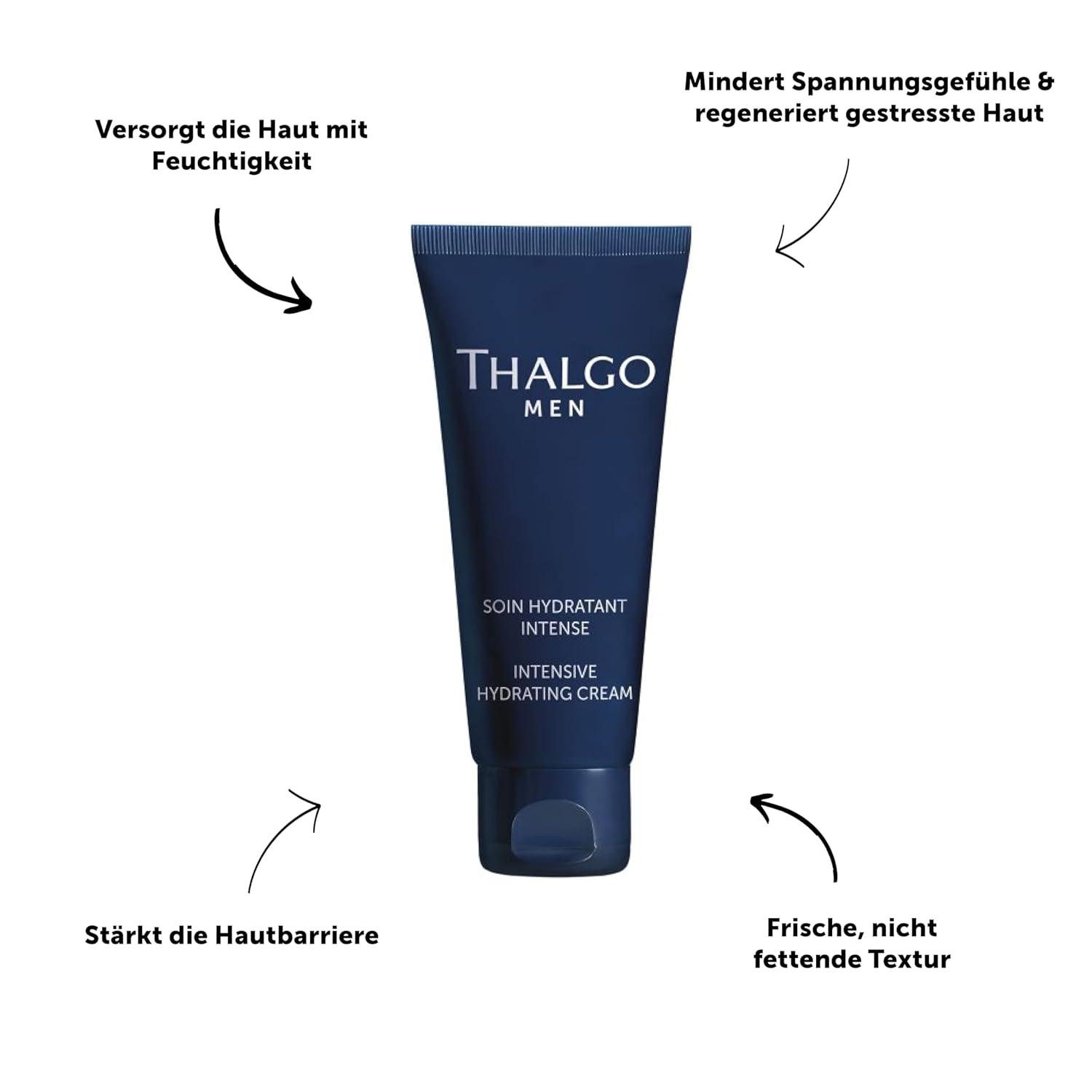 Detalle 2 de THALGO Men Intensiv Feuchtigkeitscreme – Tiefen hydratierende Pflege mit Meeresquellwasser, 50 ml