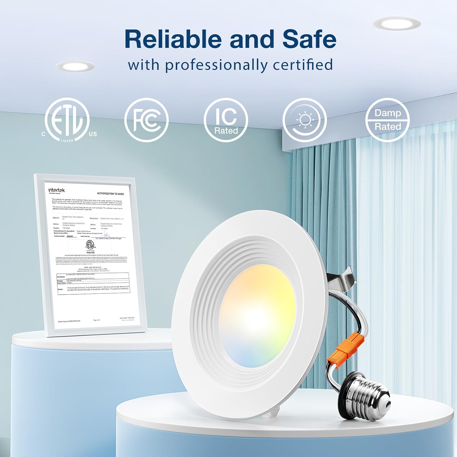 Detalle 2 de Amico 24-Pack 4-Inch 5CCT LED Recessed Lighting with Dimmable 8.5W (60W) Equivalence