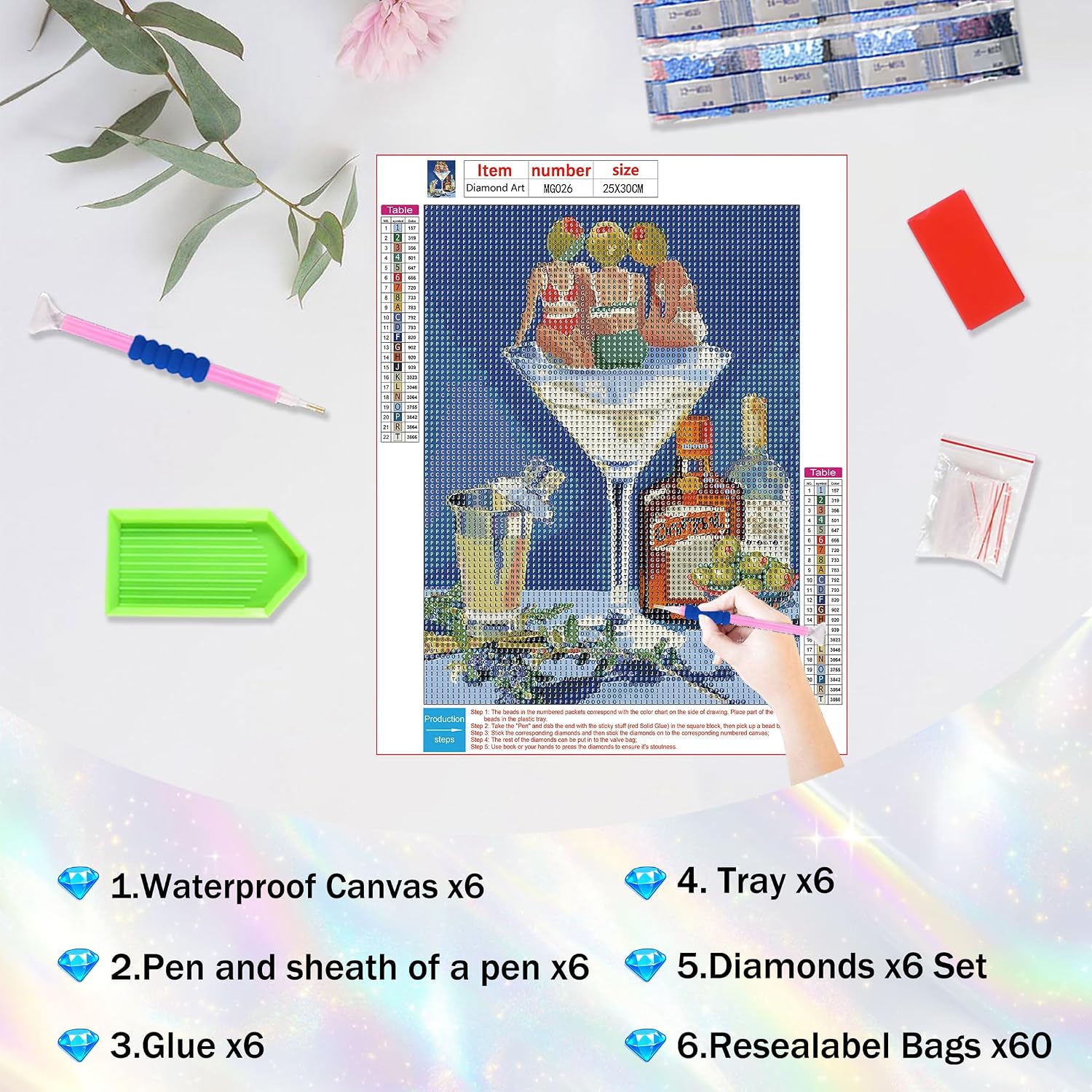 Thumbnail 4 de Cocktail Diamond Painting Kit, 6-Pack