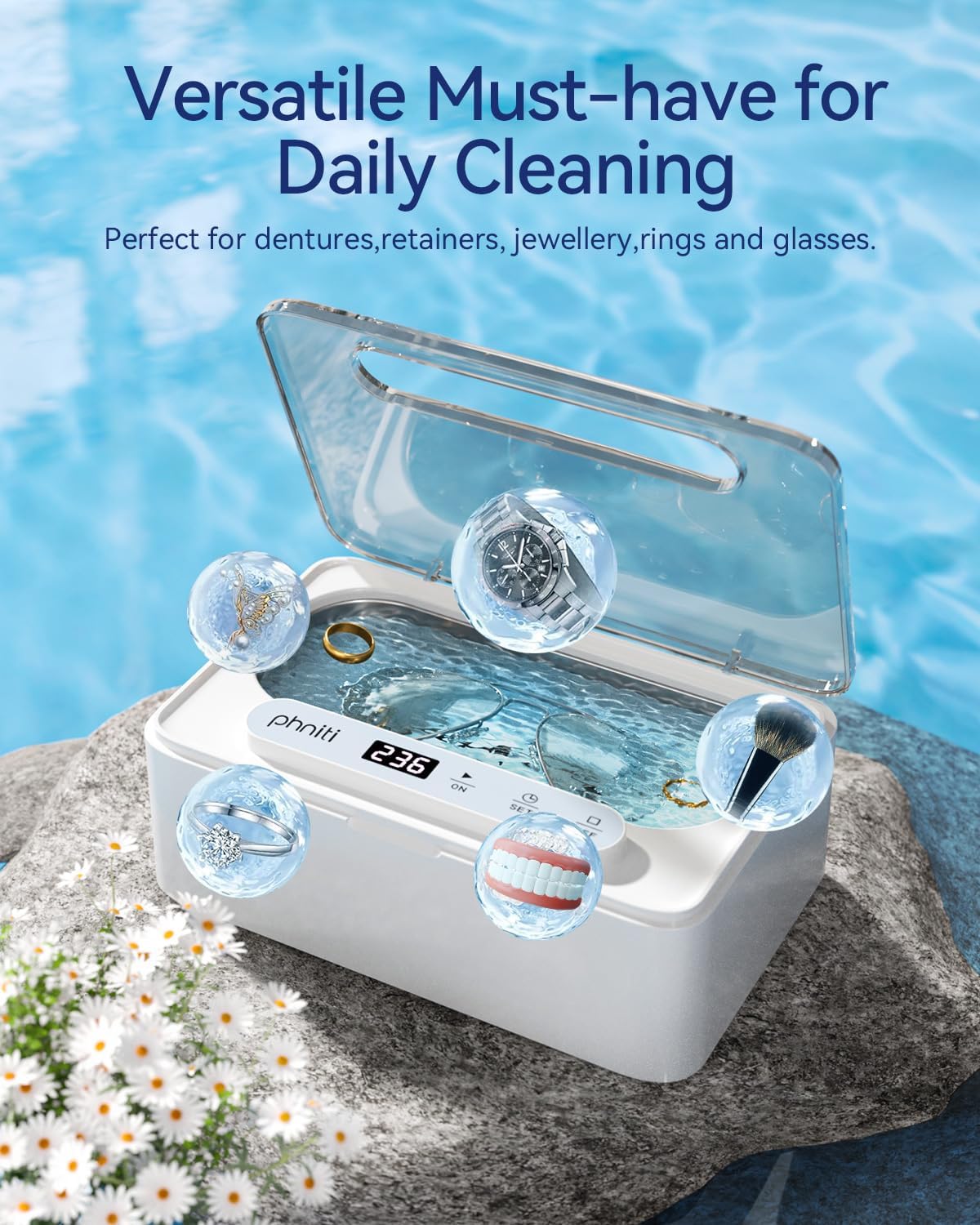 Thumbnail 3 de Phniti Ultrasonic Jewellery Cleaner 47KHz
