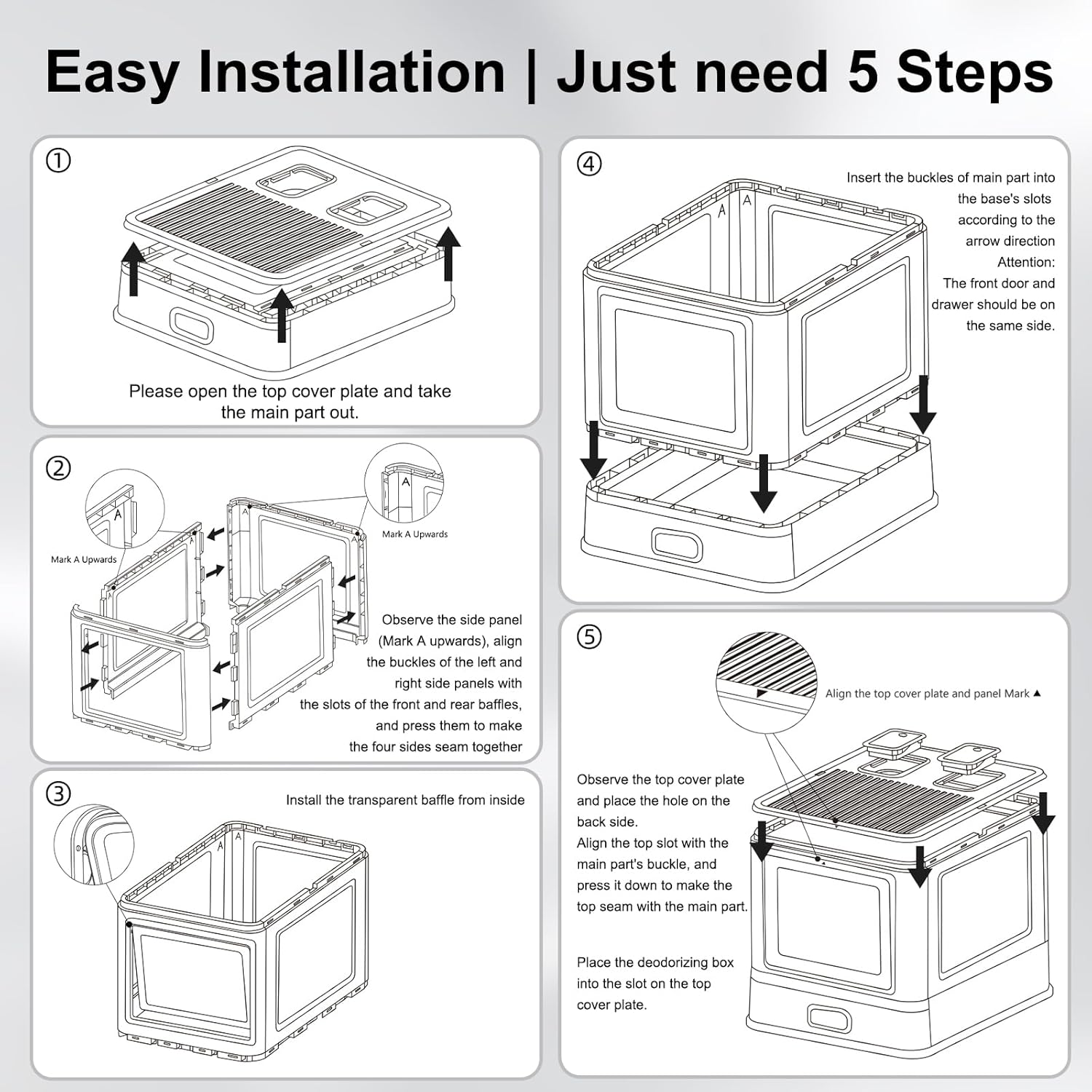 Thumbnail 6 de Marchul Enclosed Stainless Steel Cat Litter Box 🐱