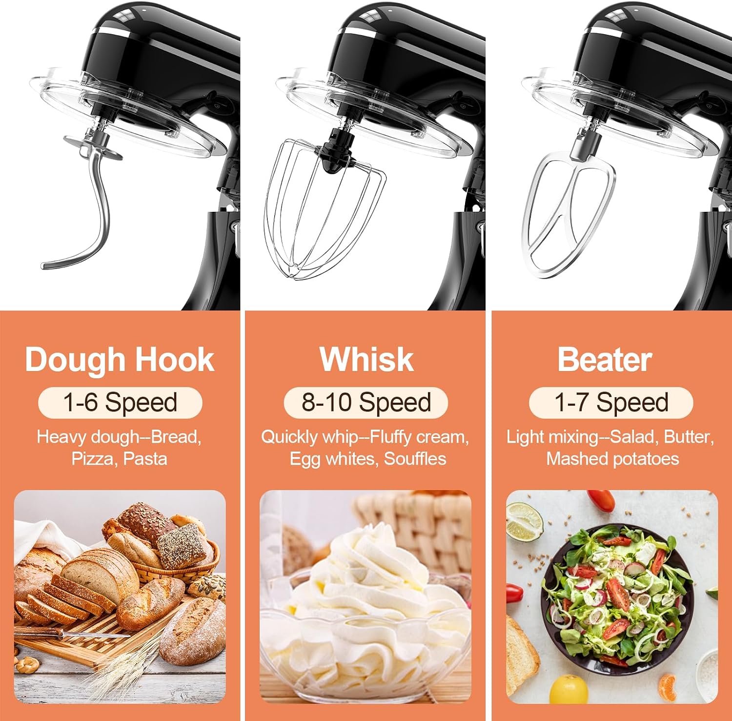Thumbnail 2 de CEBORY 3‑IN‑1 Electric Stand Mixer with 6.5QT Bowl and 660W Power
