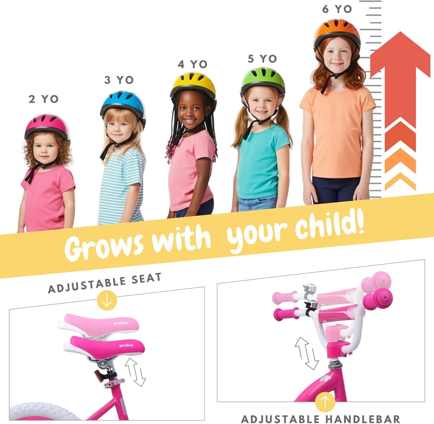 Thumbnail 1 de Bicystar Girls Bike for Toddlers (Ages 2–5) – 12/14/16 Inch Princess Kids Bike with Training Wheels, Basket & Sparkling Frame (Pink)