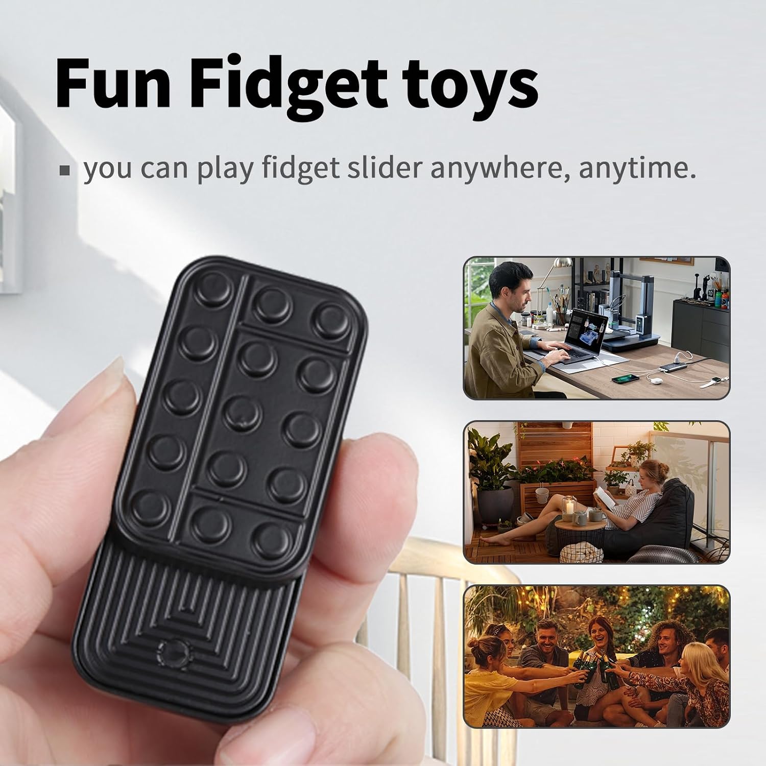 Thumbnail 4 de Magnetic Desk Fidget Slider for Adults — Metal Stress Relief Toy