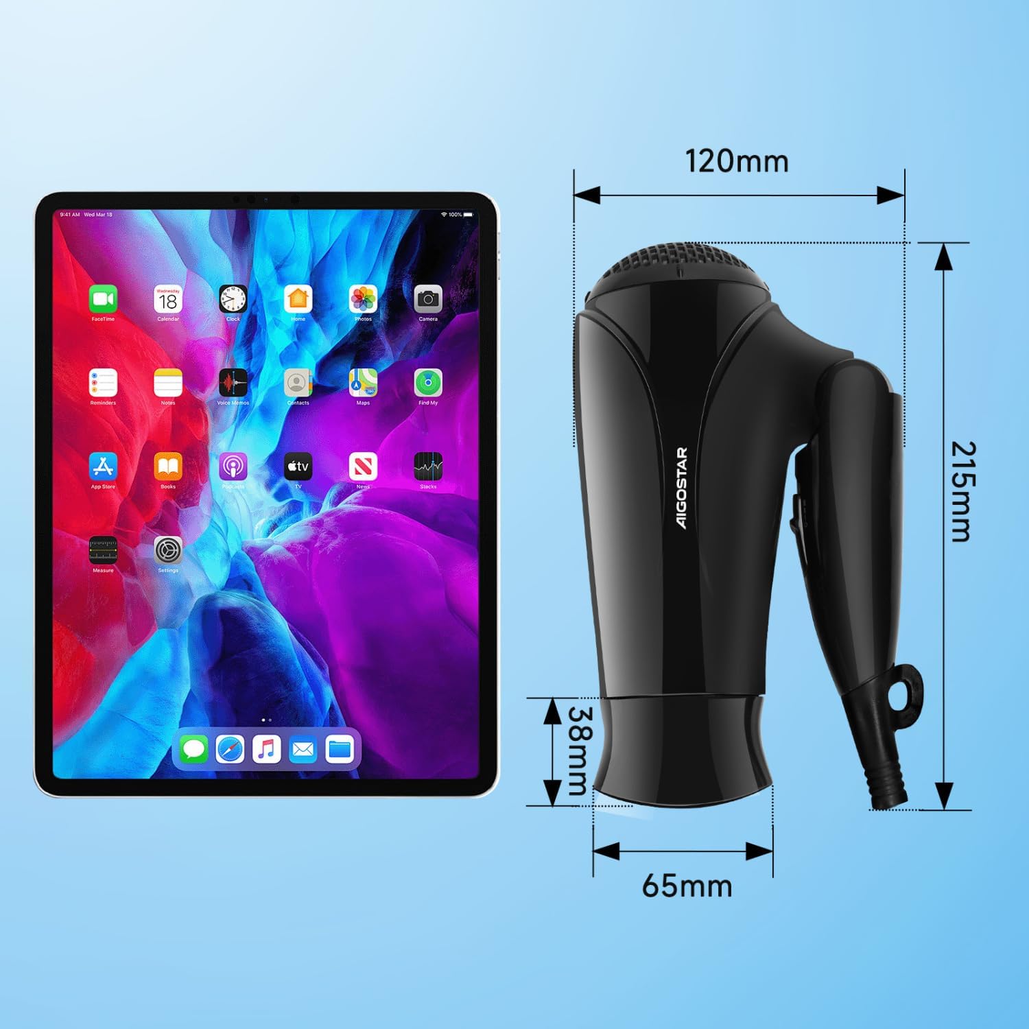 Thumbnail 2 de Aigostar Asciugacapelli pieghevole 2400W con ioni negativi e aria fredda