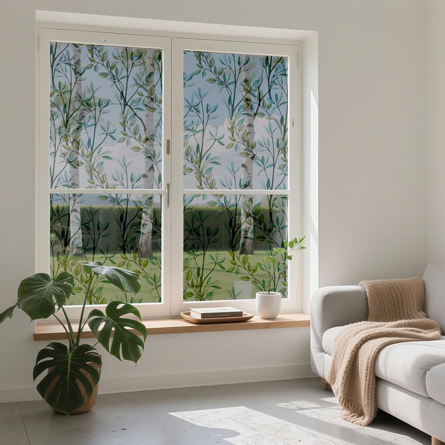 Thumbnail 6 de FINNEZ Fensterfolie: UV-Sonnenschutzfolie mit Blattmuster für Innen & Außen 60 x 400 cm