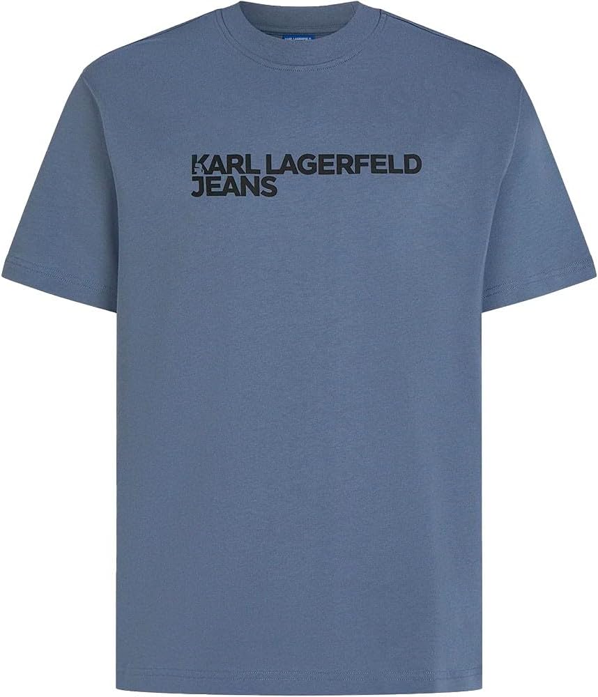 Detalle de Karl Lagerfeld Jeans Uomo Regular Short Sleeve Essential T‑Shirt – Tinta Chocolate e Sostenibilità