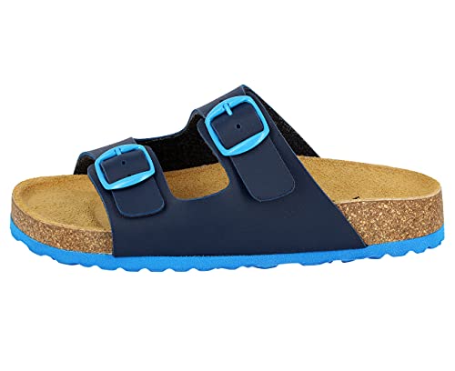 Detalle de Lico BIOLINE KIDS Pantoletten, Marine/Blau, 34 EU – Bequeme Sandalen mit verstellbaren Schnallen