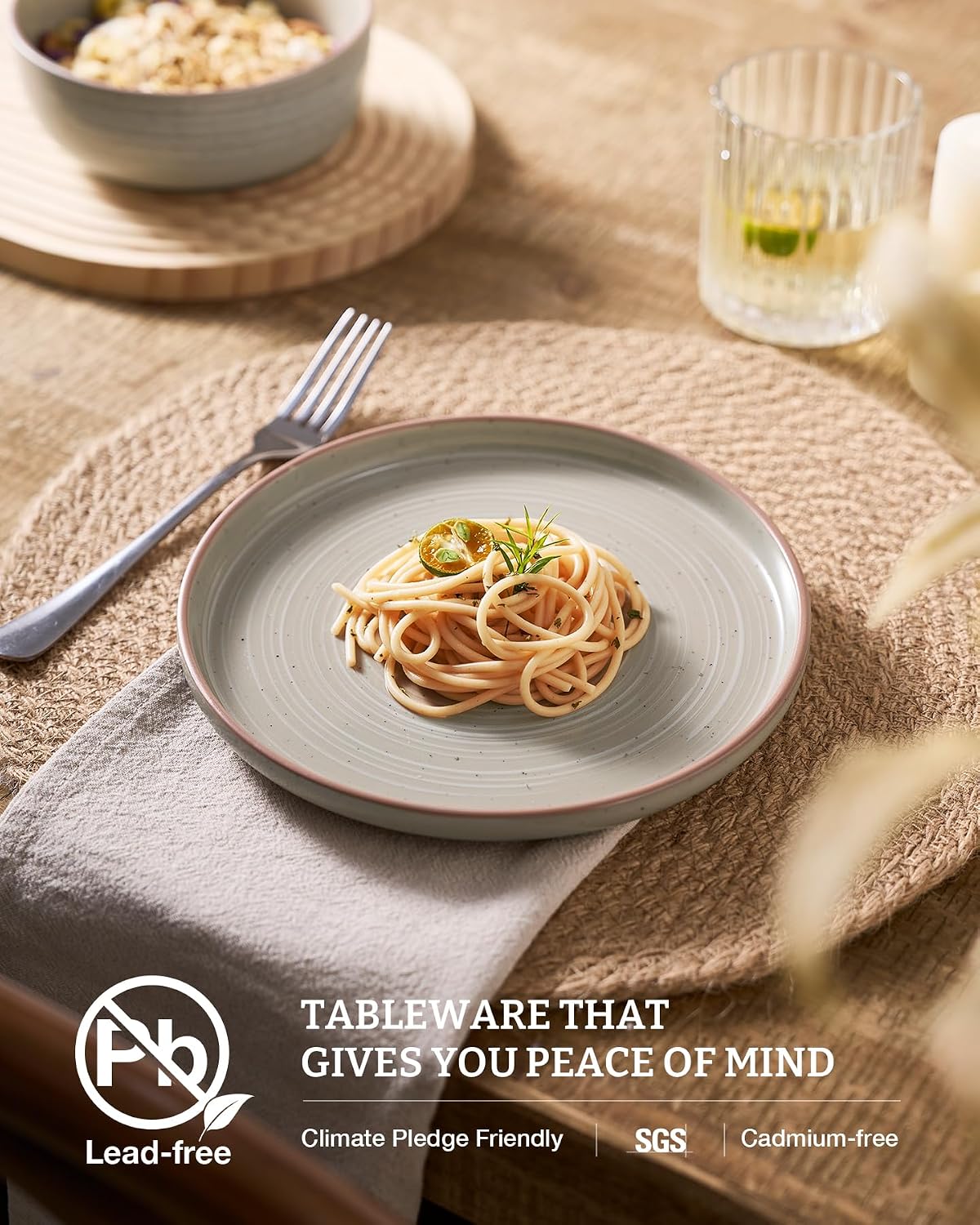Detalle 2 de Famiware Meteor 12-Piece Dinnerware Set, Matcha Green 🍽