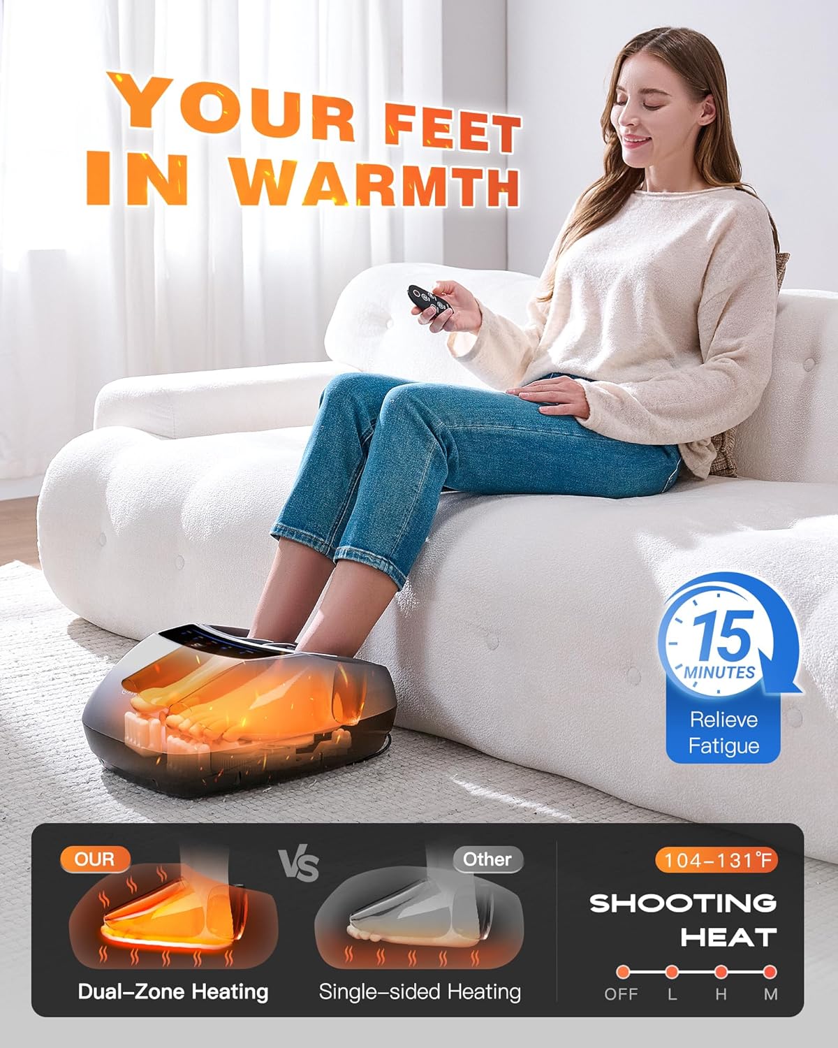 Detalle de KINGJOY Foot Massager with Heat ⚙