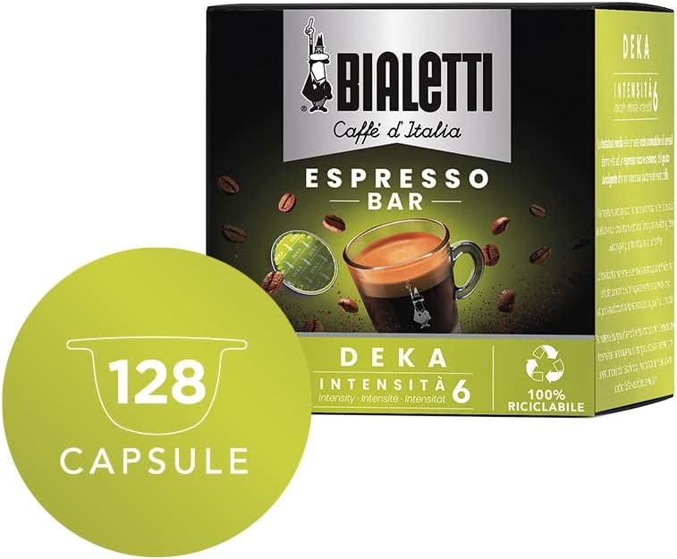 Detalle de Bialetti Caffè d'Italia Decaffeinato – Multipack 128 Capsule (8x16)