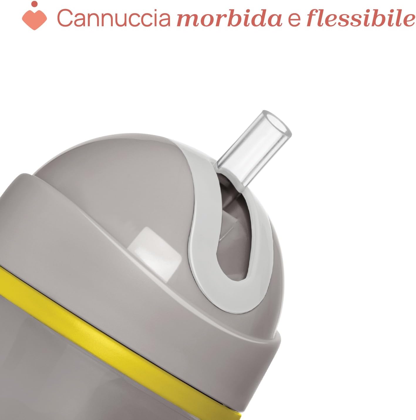 Detalle de Chicco Sport Cup: Bicchiere Antigoccia in Silicone per Bambini 14+ Mesi, 266 ml con Cannuccia Flessibile e Isolante
