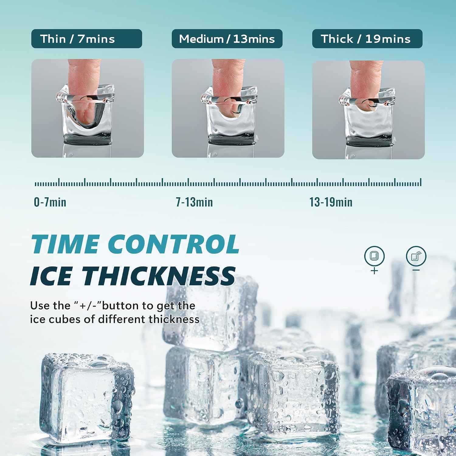 Thumbnail 3 de EUHOMY Countertop Ice Maker with 1.5L Tank