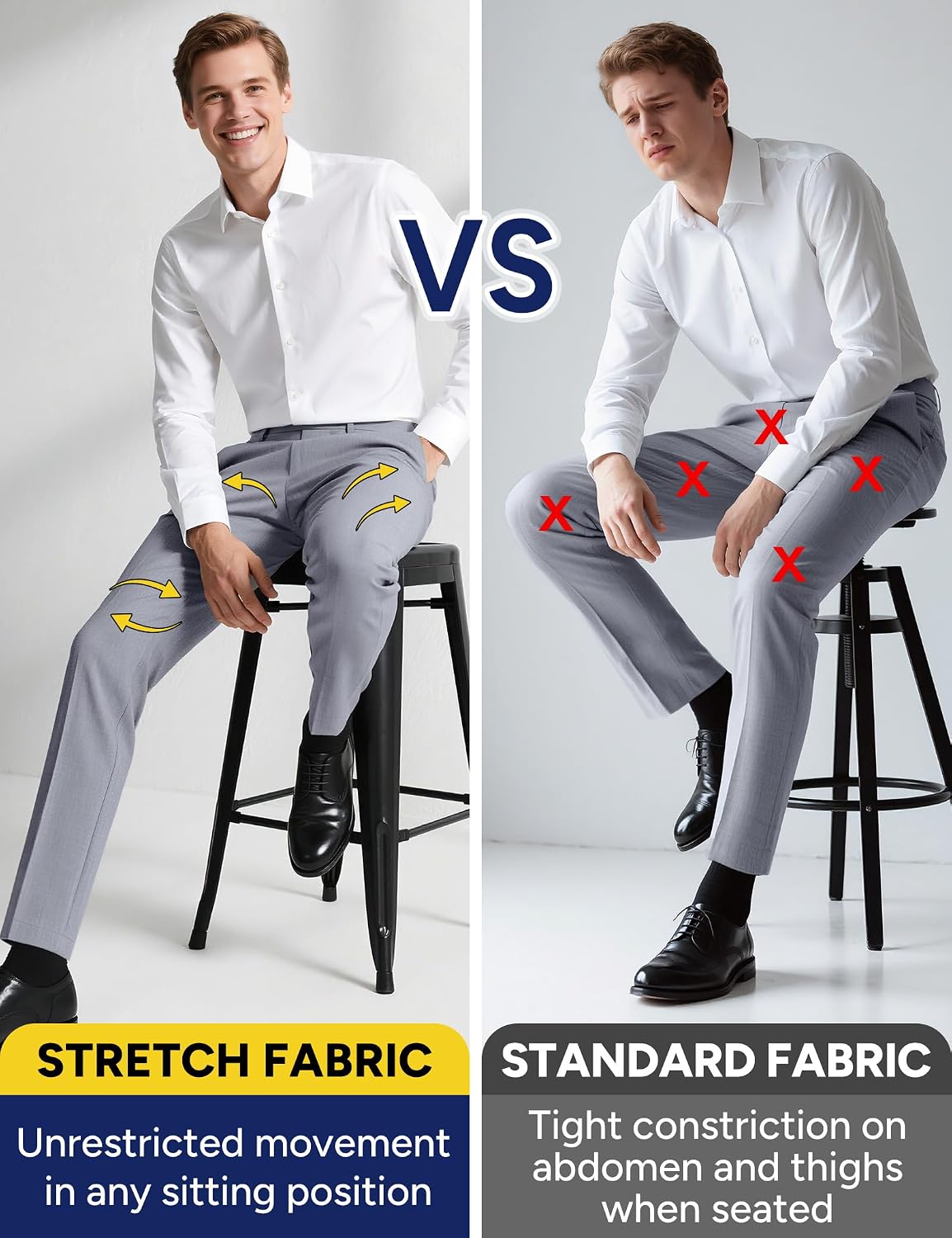 Detalle de Pacific Perfect Men's Dress Pants, 4-Way Stretch