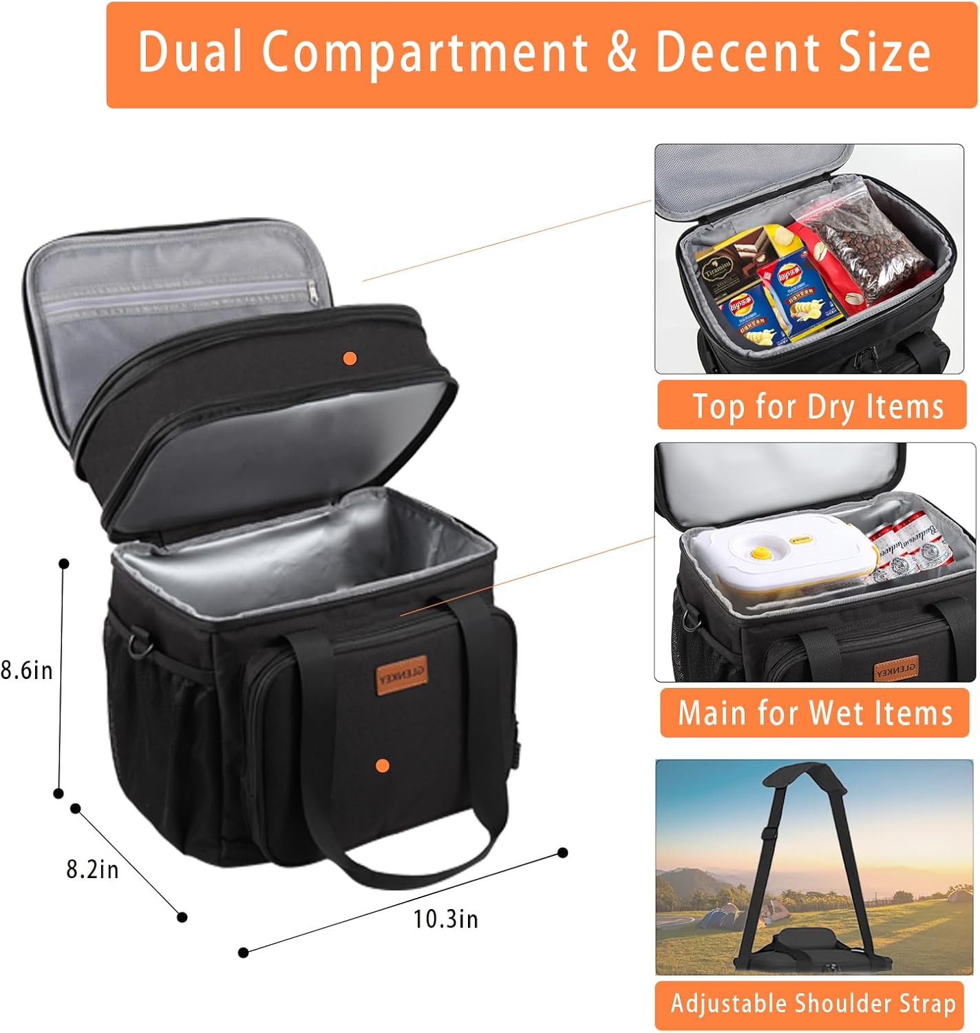 Thumbnail 1 de GLENKEY Expandable Insulated Lunch Box 20-can