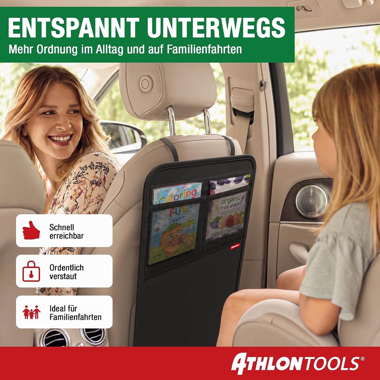 Thumbnail 6 de ATHLON TOOLS Rückenlehnen-Schutzmatte – wasserabweisend, 70 × 44 cm, mit Netztaschen