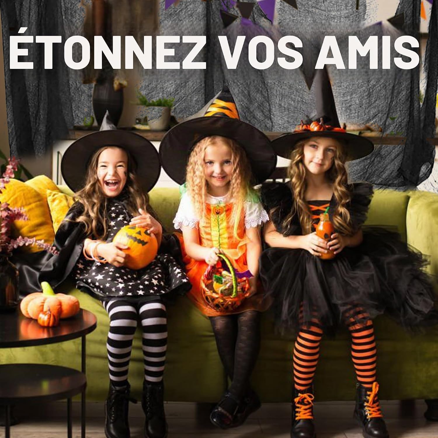 Detalle 2 de DealKits Halloween-decoratiestof in zwart katoen voor ramen en deuren
