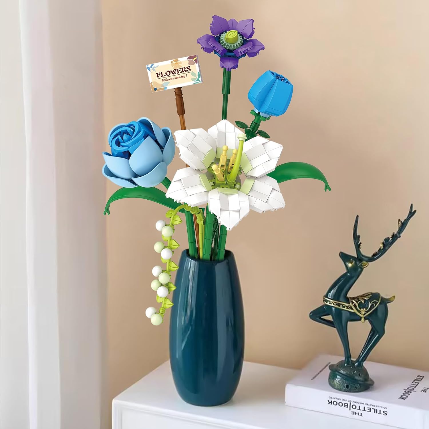 Thumbnail 1 de MEIEST Flower Bouquet Building Blocks Set – Mini Bricks Blumenstrauß in Blau