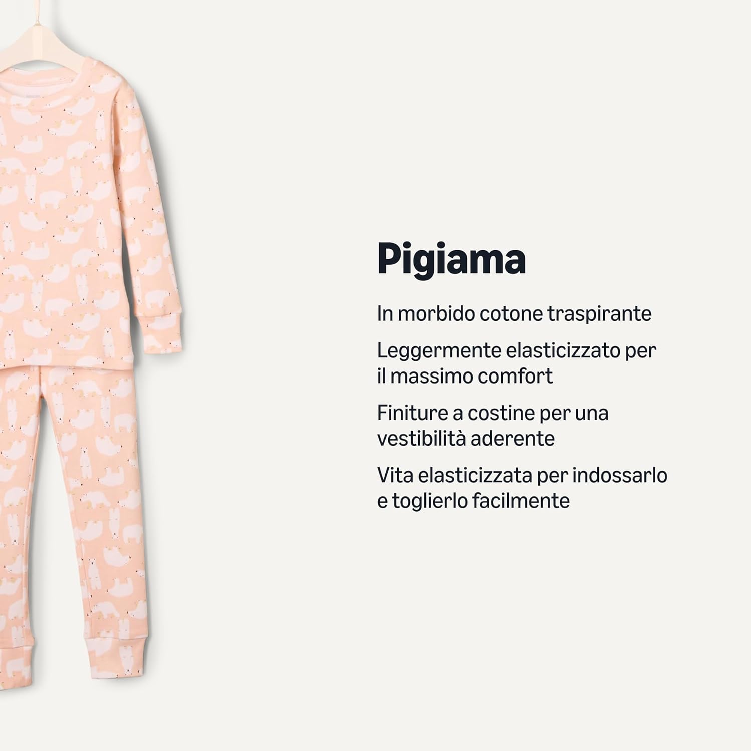 Detalle de Amazon Essentials x Sofia Grainge Pigiami in cotone aderenti unisex bambini e ragazzi, pacco da 2