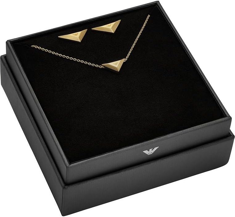 Thumbnail 1 de Emporio Armani collana e orecchini da donna in acciaio o ottone, finitura lucida oro