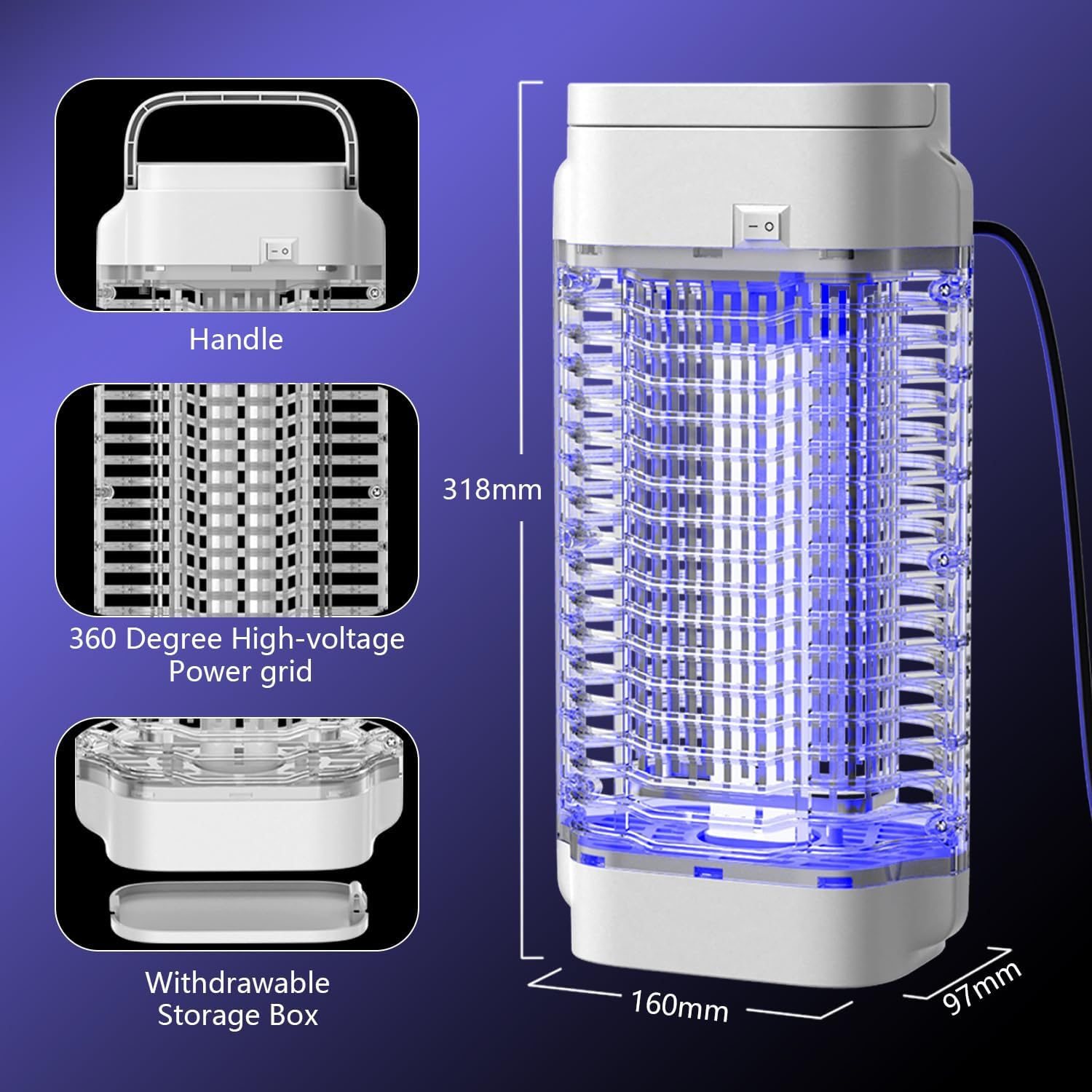 Detalle 2 de Bug Zapper 4200V UV insect killer 18W