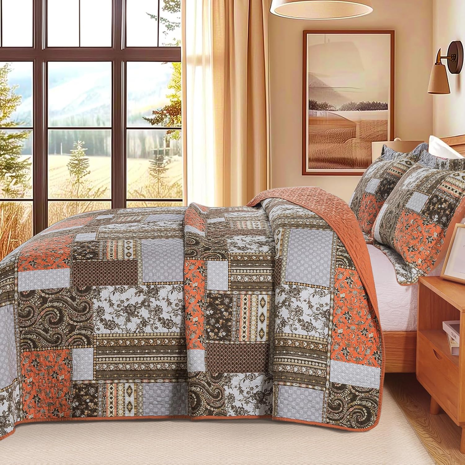 Detalle 2 de BEDIFANY California King Quilt, 100% Cotton