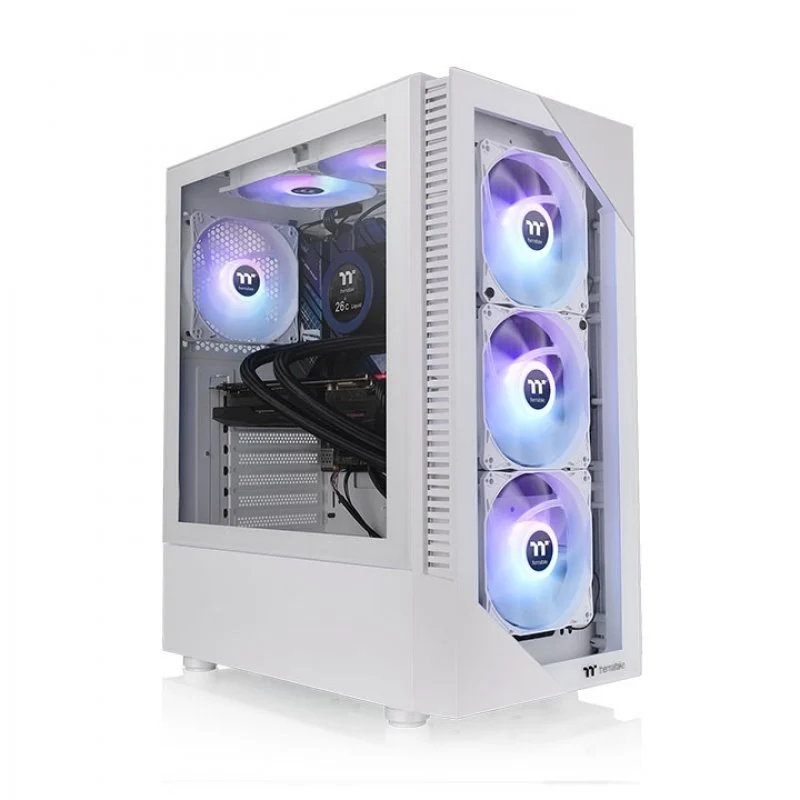 Detalle de Thermaltake View 200 TG ARGB Snow, cristal templado 🖥