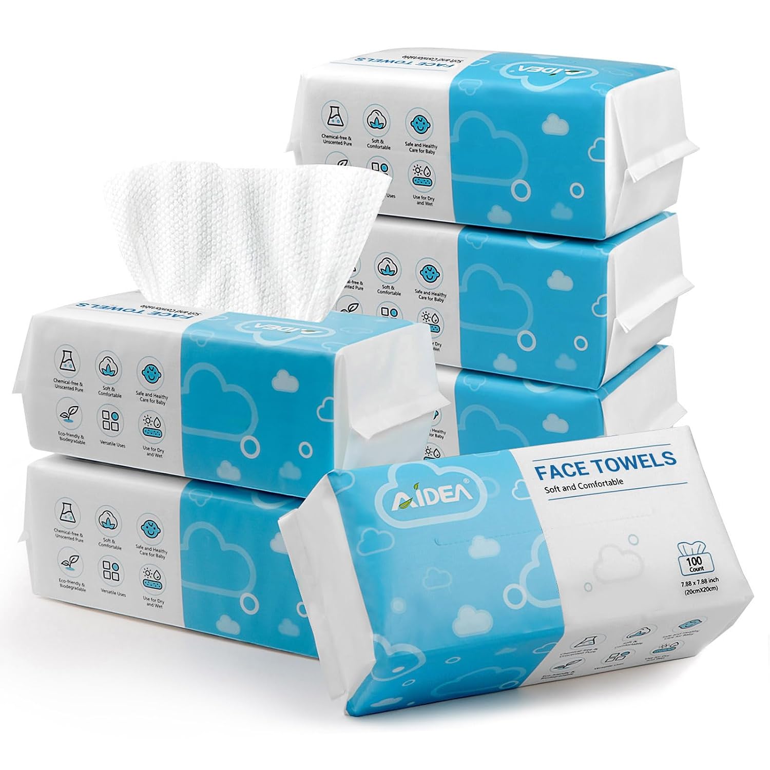 Detalle de AlDEA Face Towels 600 Count