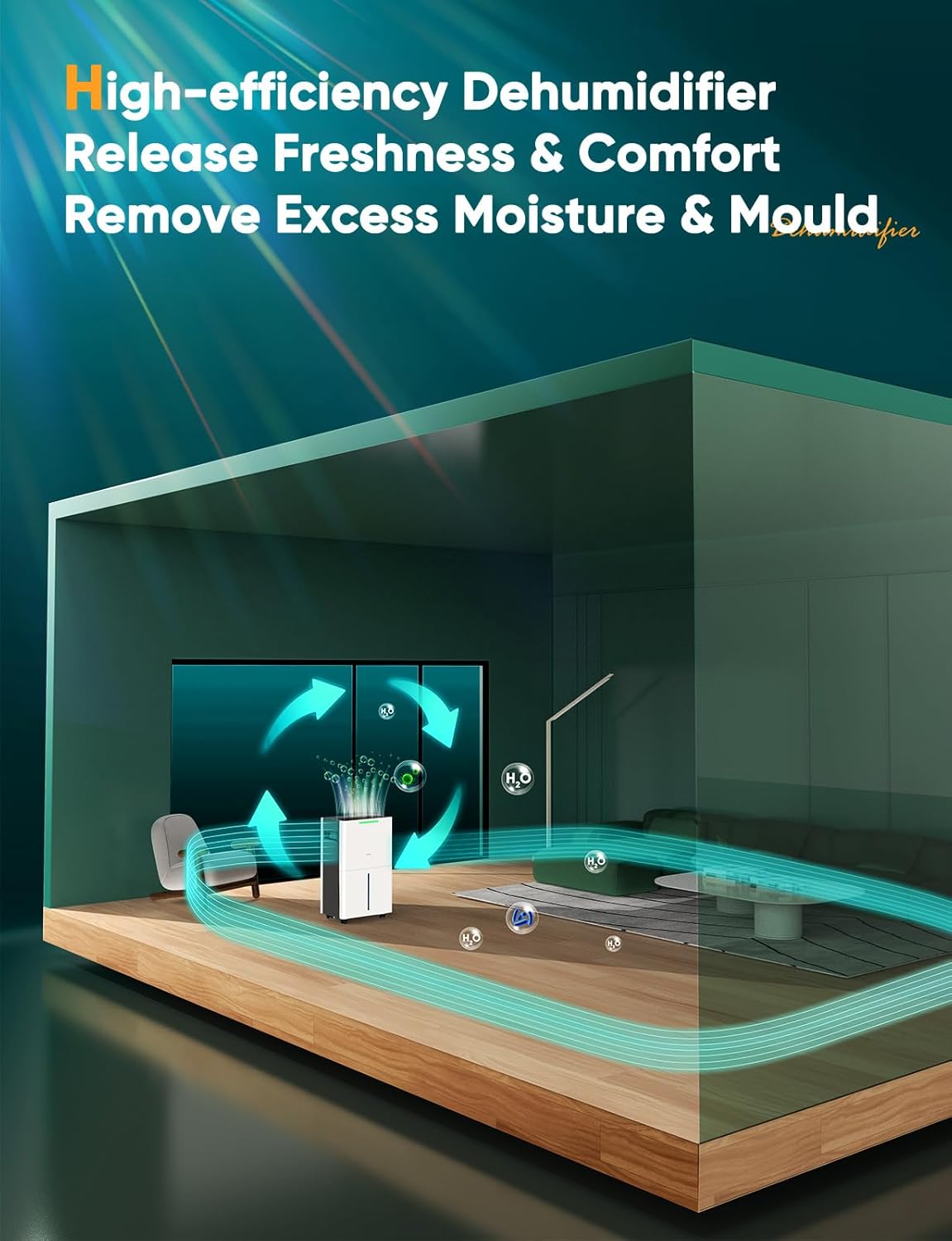 Thumbnail 4 de Dehumidifier for Home Damp and Laundry Drying ⌘
