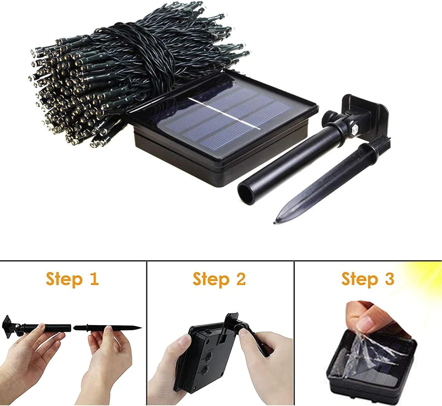 Thumbnail 6 de NEXVIN Solar Lichterkette Außen 20–22 m, 200 LED – wetterfest, 8 Modi, IP65