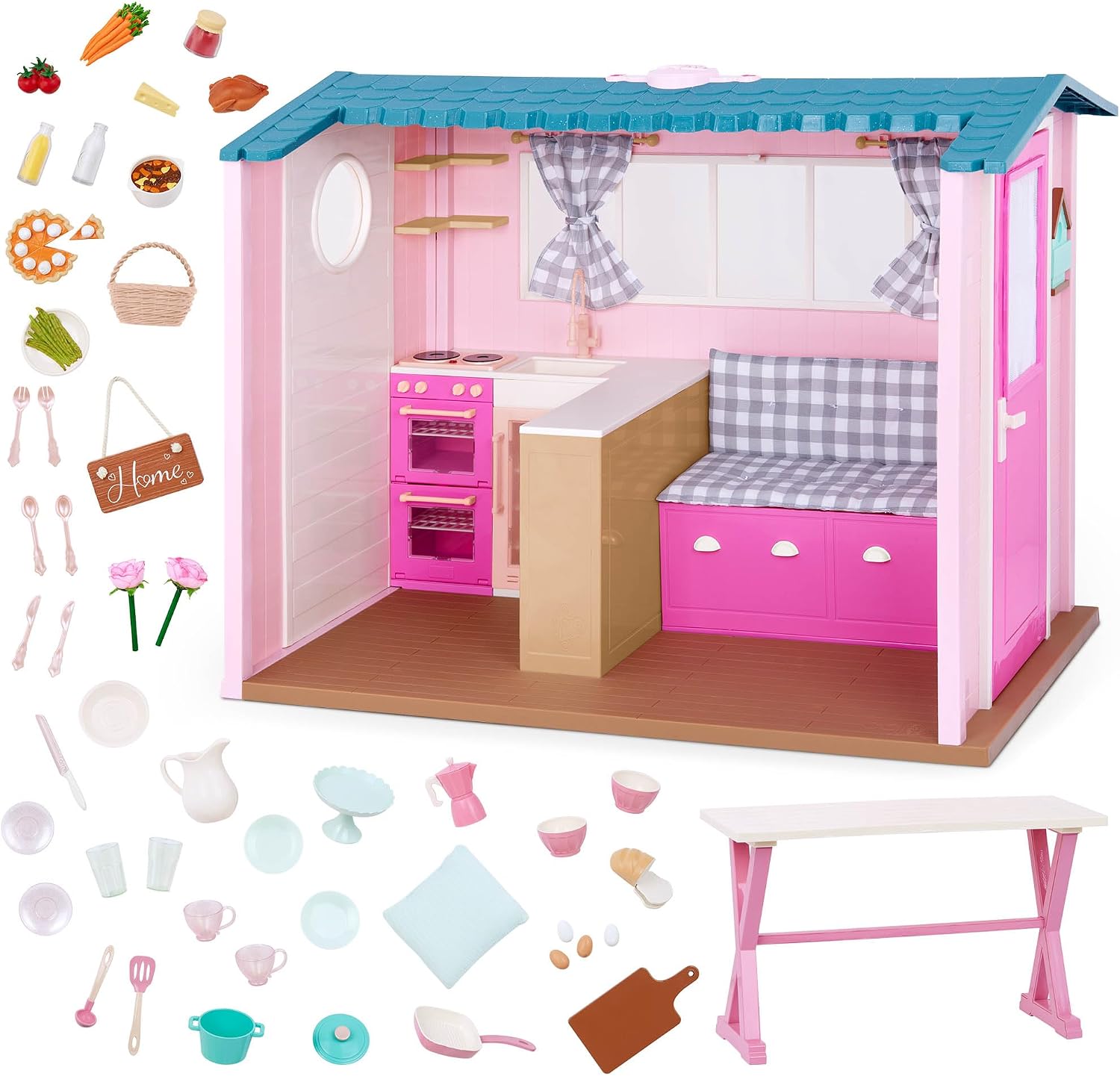 Detalle de Our Generation OG Country House Dollhouse Playset with Animal Sounds, 60 Pieces