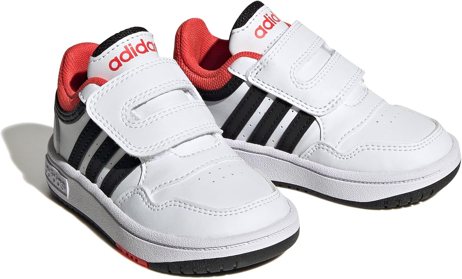 Detalle de Adidas Originals Boys Hoops Shoes – Cloud White, Core Black, Bright Red (5 UK)