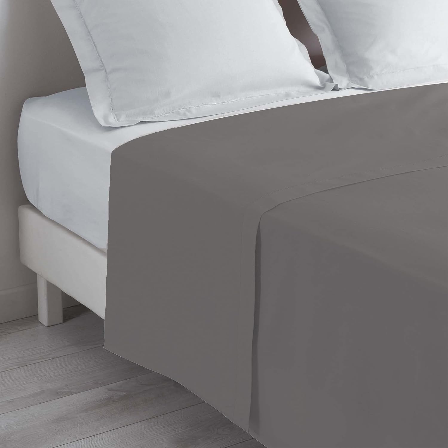 Detalle de Drap plat Lina Gris Souris 180 x 290 cm