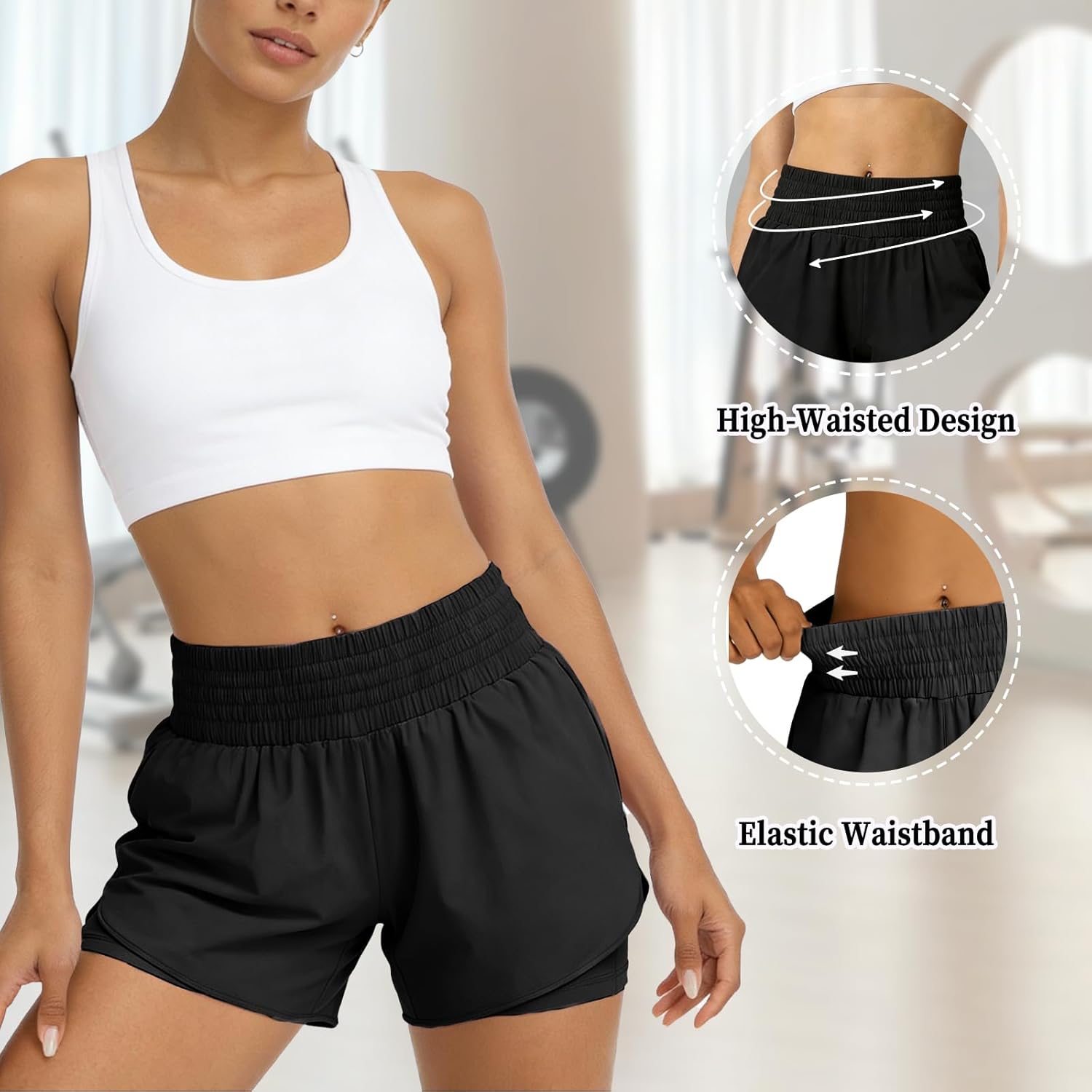 Thumbnail 3 de Gozina Women’s 2-in-1 Running Shorts with Phone Pocket