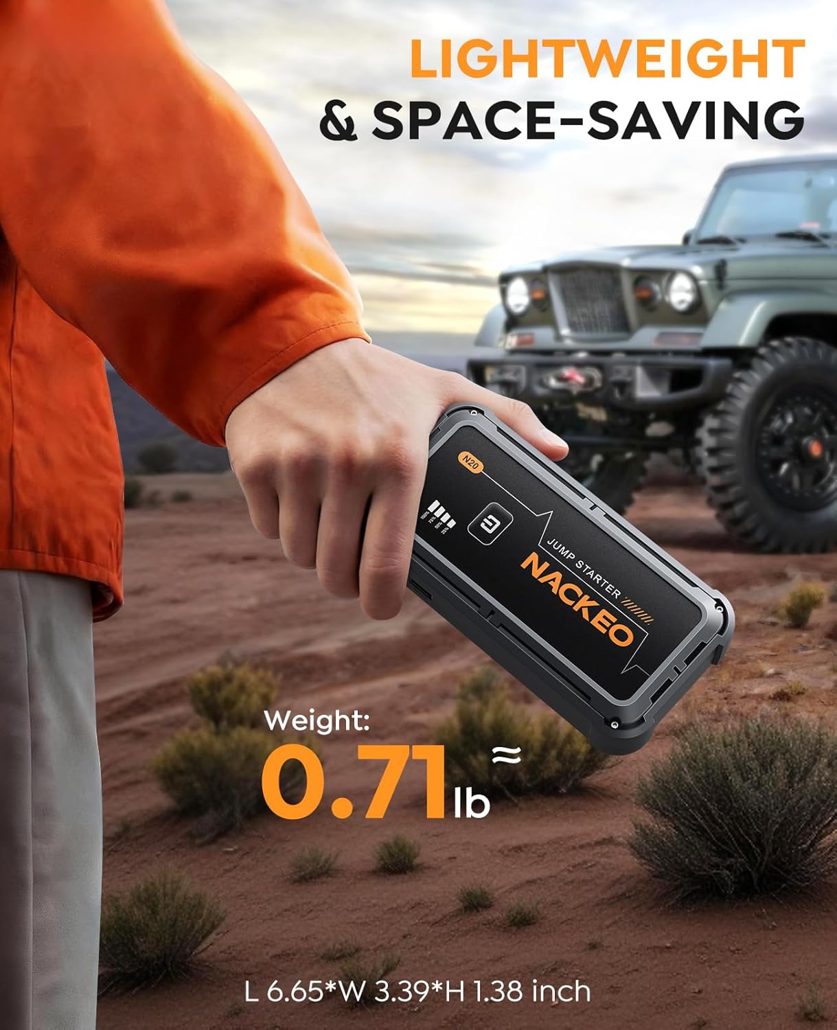 Thumbnail 5 de NACKEO 7000A 12V Jump Starter Power Pack – portable jump pack with LEDs, safety protections and storage case