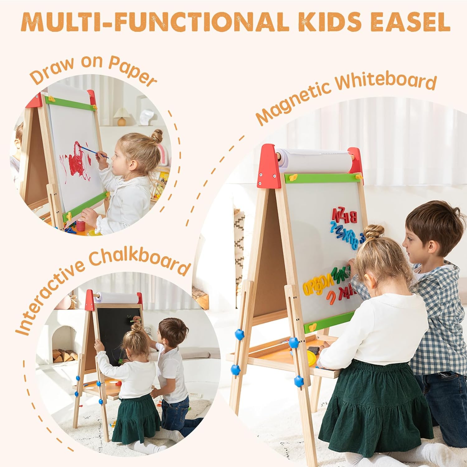 Detalle 2 de Tiny Land Easel 39.5–46.2" Kids Art Station