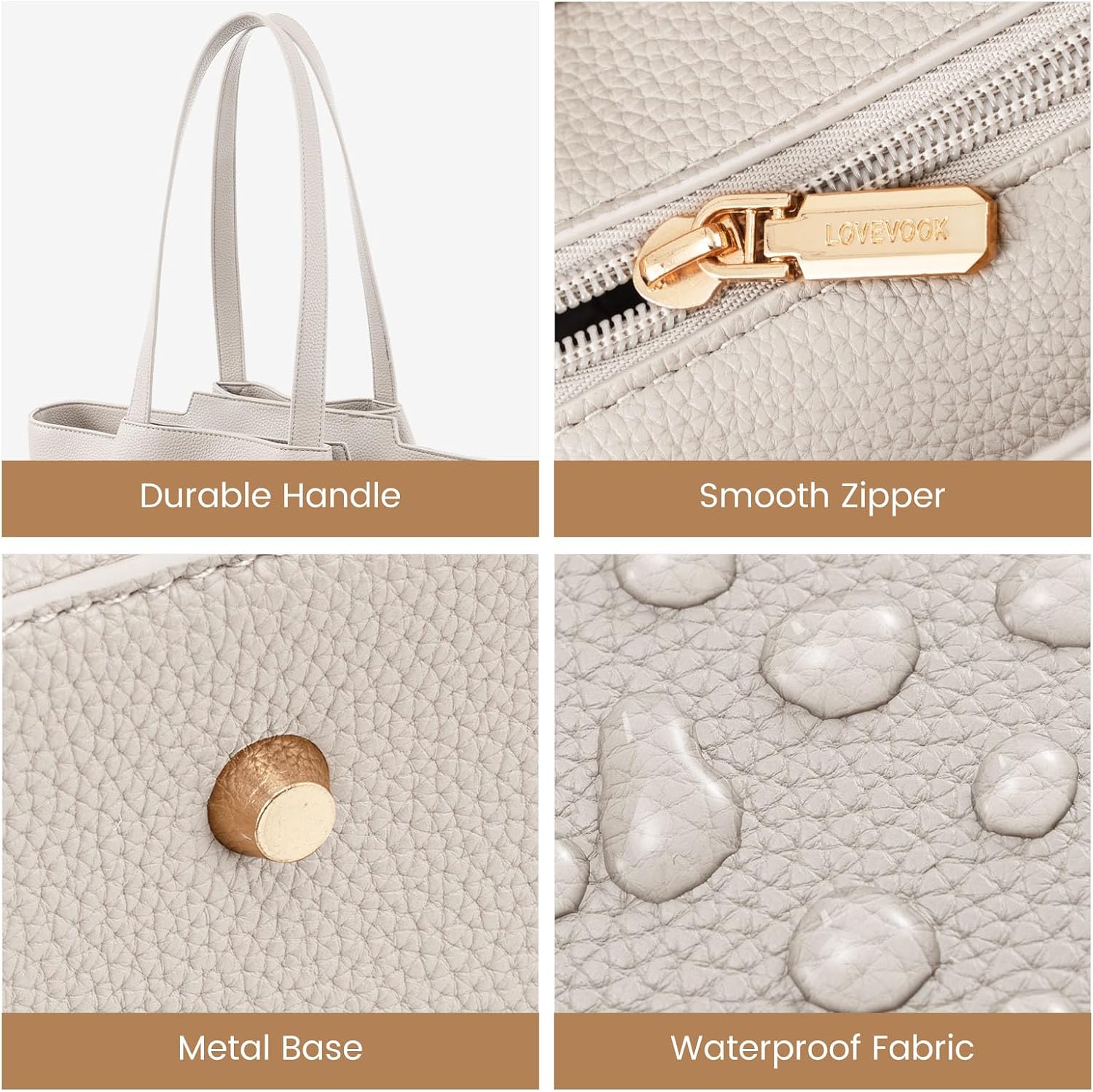 Thumbnail 4 de LOVEVOOK 15.6 Inch Laptop Bag for Women – PU Leather Tote with Padded Laptop Sleeve
