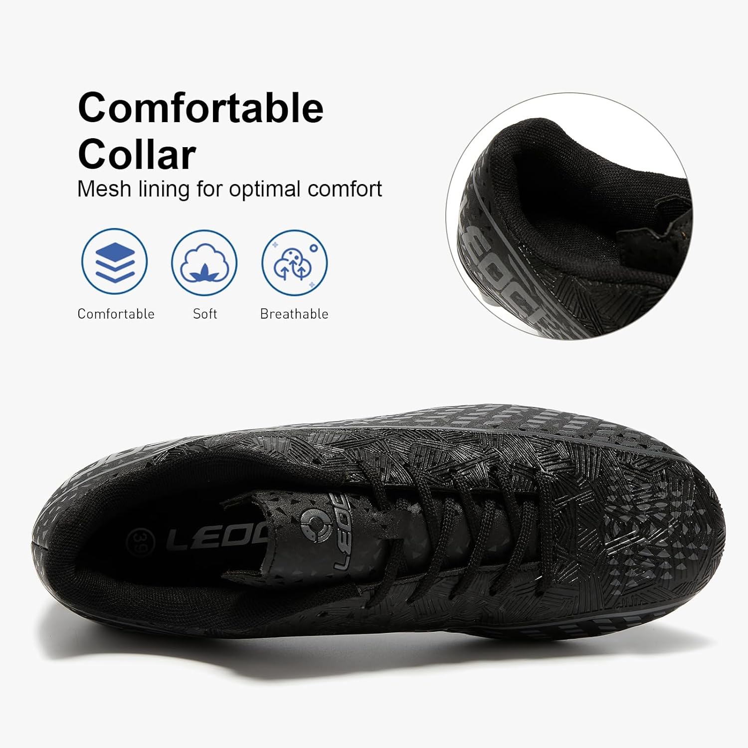 Detalle 2 de LEOCI football shoes / astro training cleats for AG/FG – lightweight cushioned outdoor boots